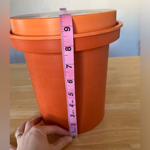 3, 1970’s Rubbermaid nesting food storage canisters orange floral design - Picture 11 of 15